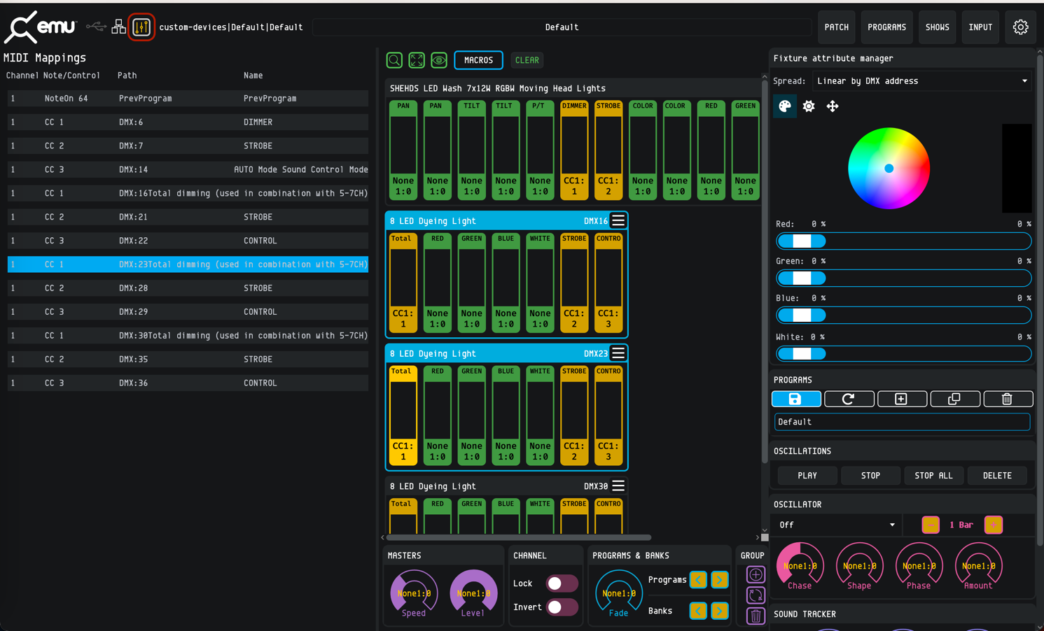 MIDI to faders / buttons