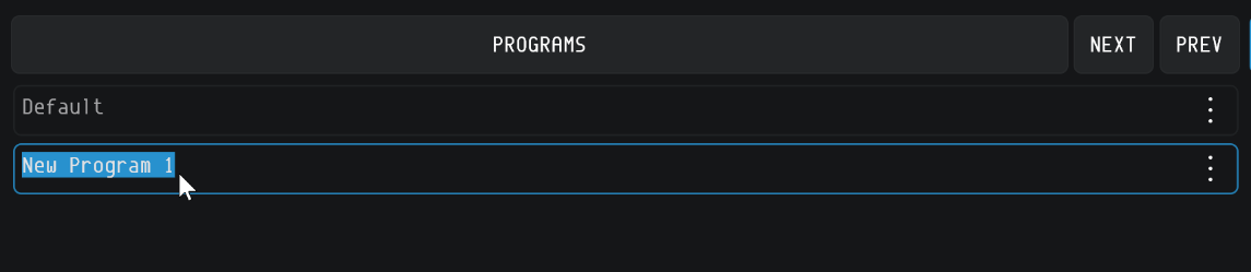 Programs window