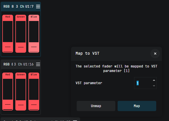 Map to VST dialog