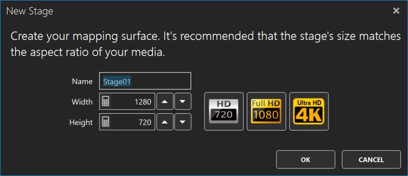 ELM new stage dialog
