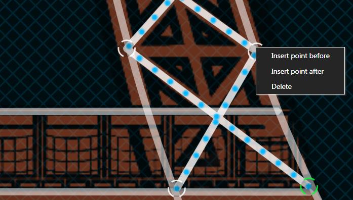 ELM edit zone showing LED strips positioned on the mapping surface