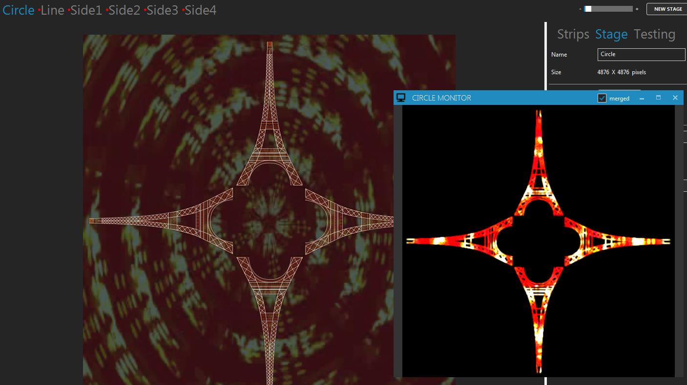 ELM monitor window showing LED rendering preview