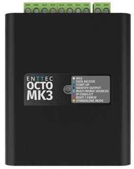 OCTO MK3 LED indicator reference — colour key visible on the device label