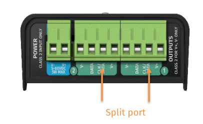 OCTO MK3 Split Port — the CLK pins on Output 1 and Output 2 connectors repurposed as additional DATA outputs