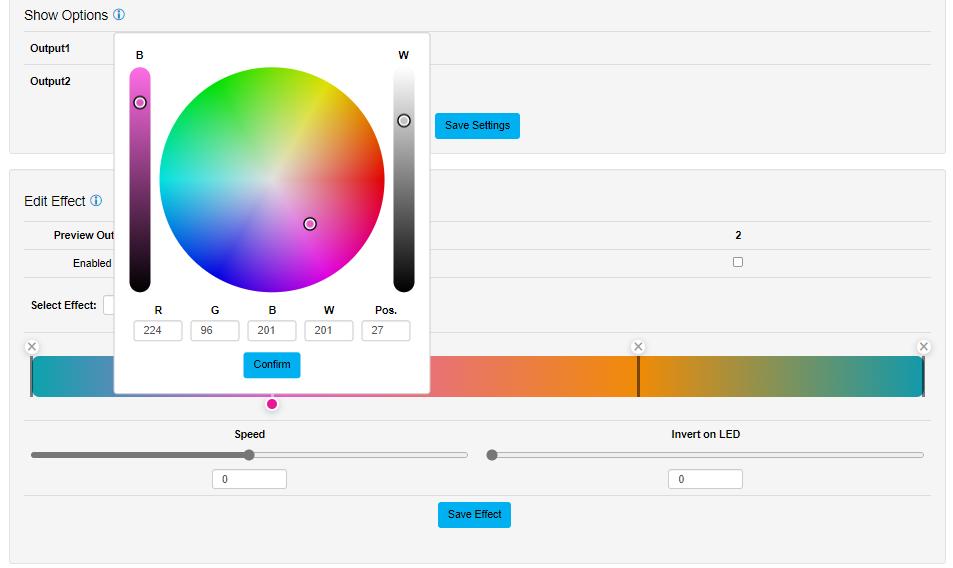 OCTO MK2 Standalone — colour-picker for an effect gradient point