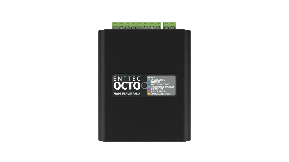 OCTO MK2 LED status indicator legend on the device label