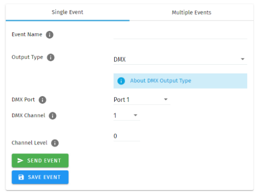 DMX event editor