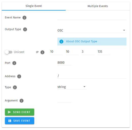 OSC event editor