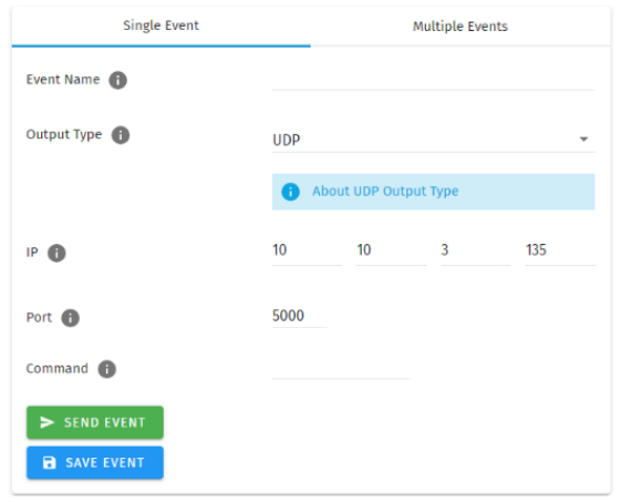UDP event editor