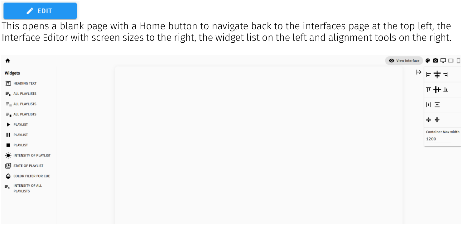 Interface editor canvas