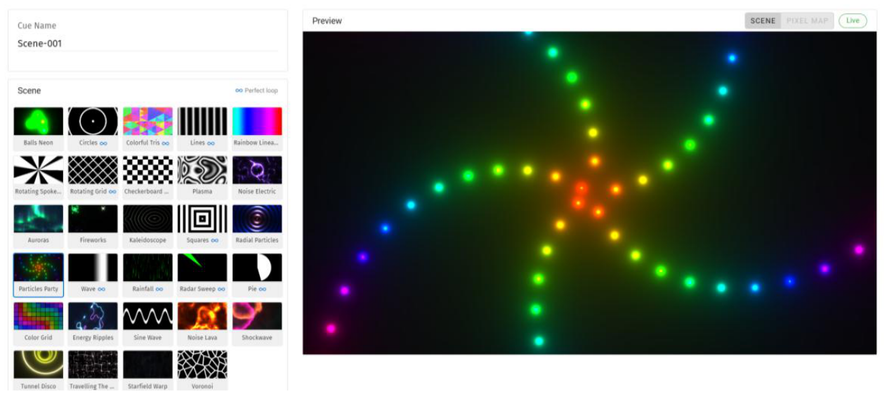 Circle, linear and draw fixtures in a single layout