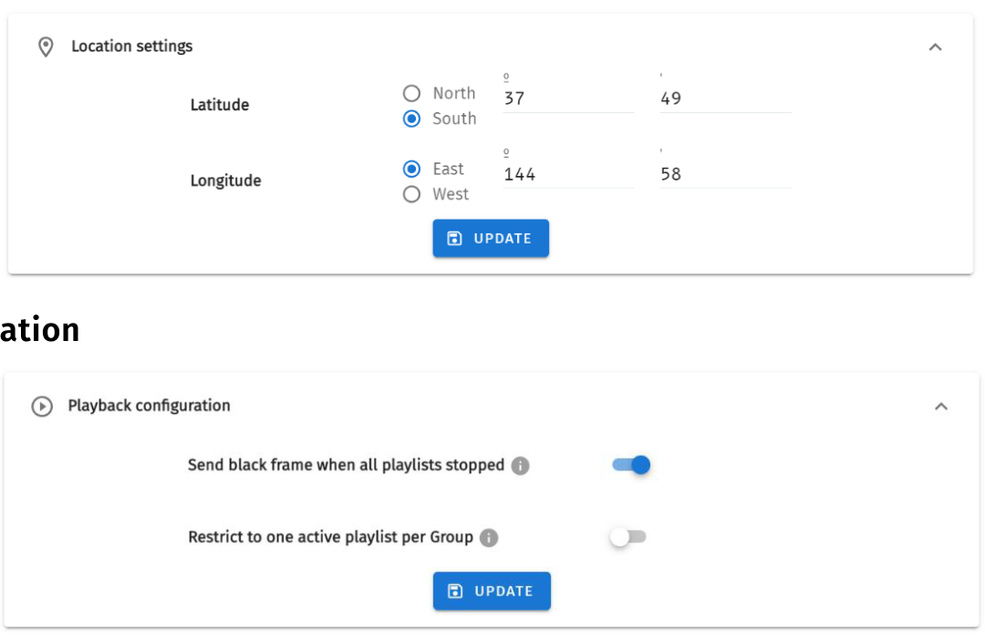 Location and playback configuration