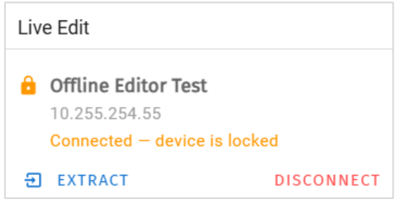 Locked device Live Edit panel with Send disabled