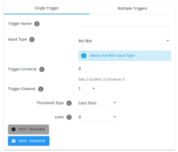 Art-Net trigger editor