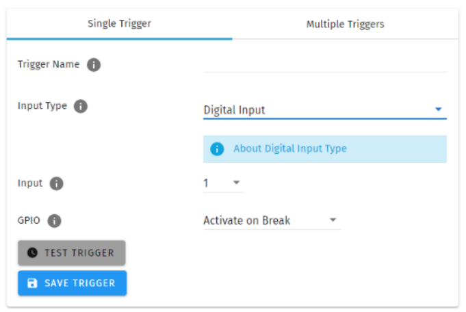 Digital input trigger editor