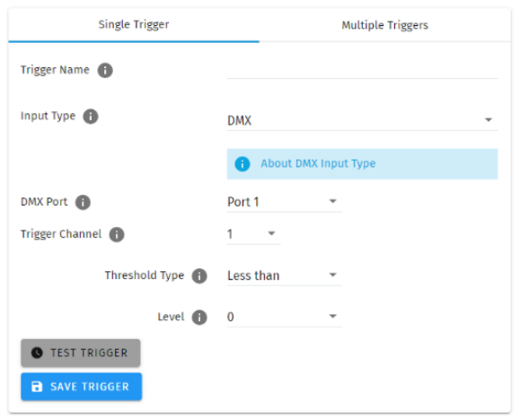 DMX trigger editor