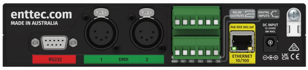 S-PLAY distributing DMX output via Ethernet converters