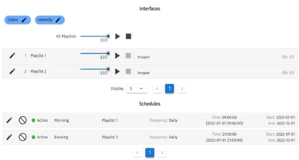 S-PLAY web interface top navigation