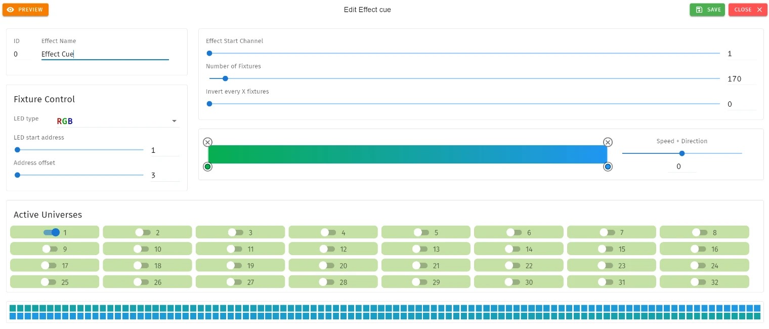 S-PLAY effect cue editor