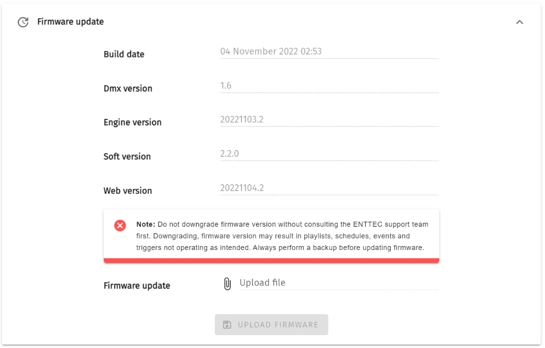 S-PLAY factory reset button in Settings page