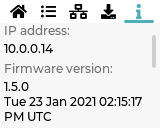 S-PLAY LCD Information Menu — IP address, firmware version and date/time