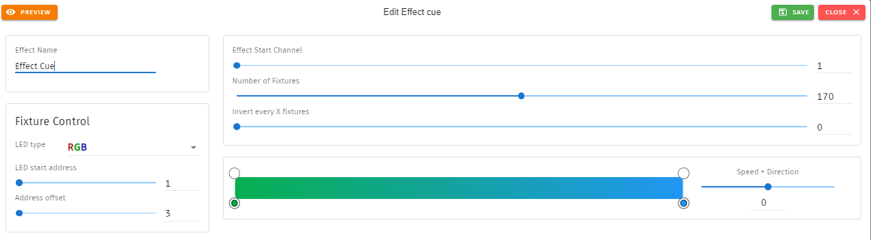 S-PLAY NANO effect cue editor