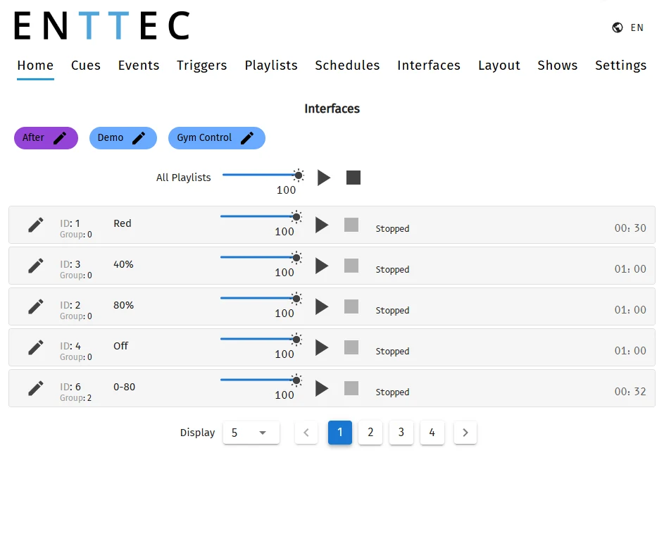 The S-PLAY web interface, Home page