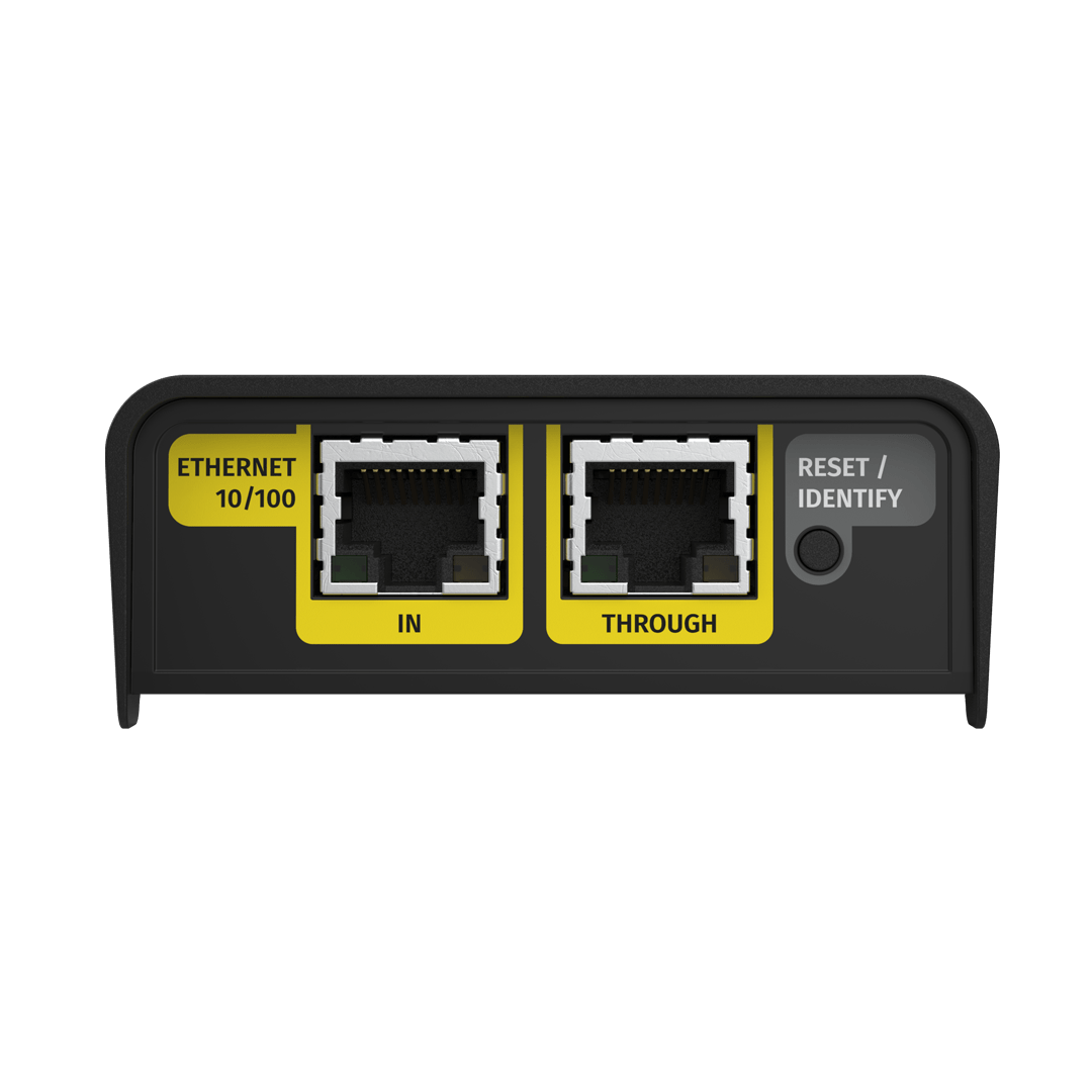 ENTTEC OCTO LITE Ethernet 10/100 IN and THROUGH ports with reset/identify button