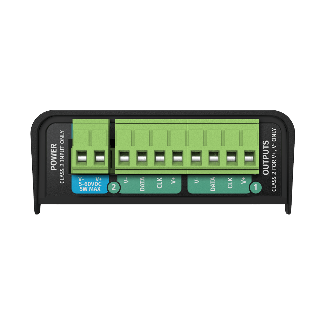 ENTTEC OCTO LITE power input and pixel data output screw terminals
