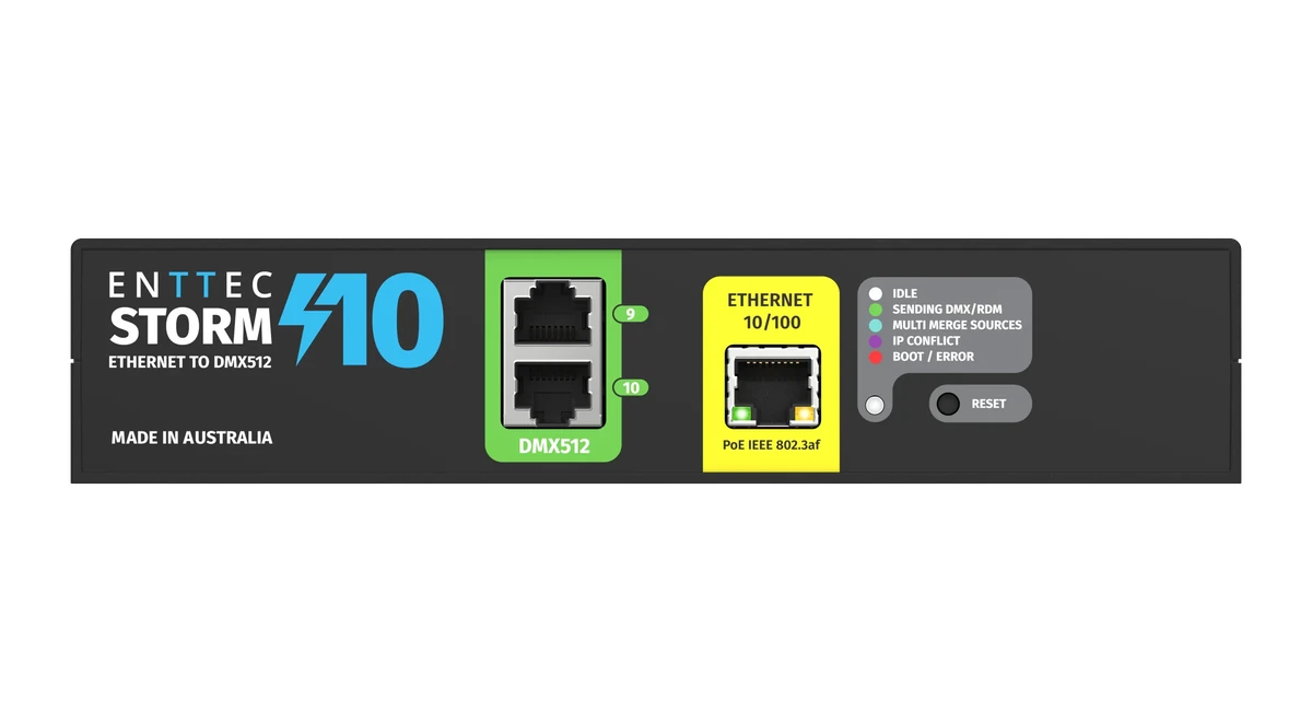 Storm 10 - Installation-grade Ethernet to DMX gateway | ENTTEC