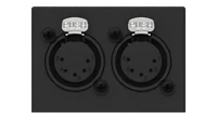 The ODE MK3 at a three-quarter angle from above, blue printed lid uppermost and the EtherCon end panel facing right.