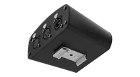 The EMU enclosure tilted to show its underside, with the mounting bracket fitted.