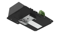 The same view of the back with the sprung metal rail clip fitted over the recessed centre panel.