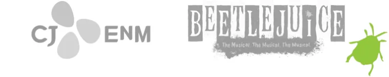 CJ ENM and Beetlejuice The Musical logos