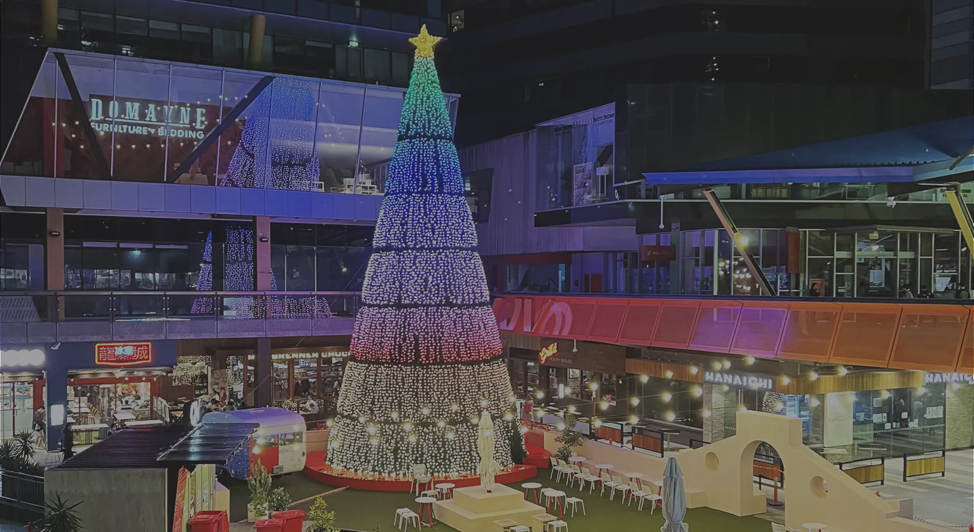 QV Square Christmas Tree Lights, Public spaces, Australia