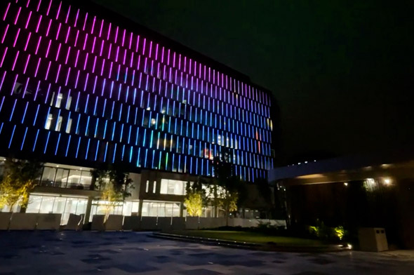 Neon flex on a building facade