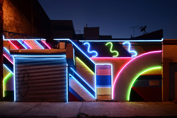 Neon flex combined with graffiti cor a cool street look